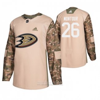 Camiseta Hockey Anaheim Ducks Brandon Montour Dia De Los Veteranos Camuflaje