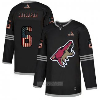 Camiseta Hockey Arizona Coyotes Jakob Chychrun 2020 USA Flag Negro