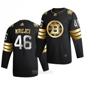 Camiseta Hockey Boston Bruins David Krejci Golden Edition Limited Autentico 2020-21 Negro