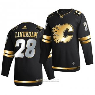 Camiseta Hockey Calgary Flames Elias Lindholm Golden Edition Limited Autentico 2020-21 Negro