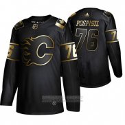 Camiseta Hockey Calgary Flames Martin Pospisil Golden Edition Negro