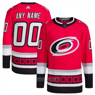 Camiseta Hockey Carolina Hurricanes 25th Anniversary Autentico Personalizada Rojo