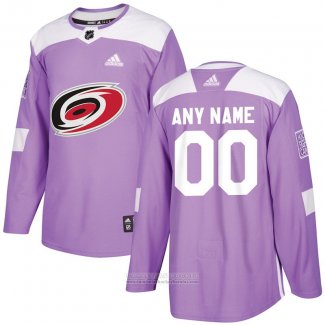 Camiseta Hockey Carolina Hurricanes Personalizada Violeta