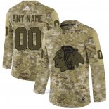 Camiseta Hockey Chicago Blackhawks 2019 Salute to Service Personalizada Camuflaje