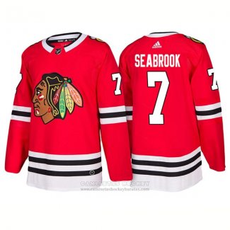 Camiseta Hockey Chicago Blackhawks 7 Brent Seabrook Primera 2018 Rojo