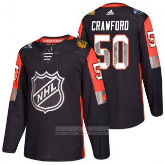 Camiseta Hockey Chicago Blackhawks Corey Crawford 2018 All Star Negro2