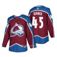 Camiseta Hockey Colorado Avalanche 45 Jonathan Bernier Autentico Primera 2018 Rojo