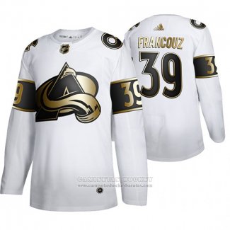 Camiseta Hockey Colorado Avalanche Pavel Francouz Golden Edition Limited Blanco