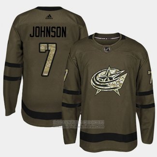 Camiseta Hockey Columbus Blue Jackets Jack Johnson Camuflaje Salute To Service