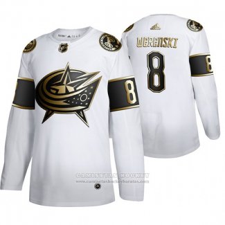 Camiseta Hockey Columbus Blue Jackets Zach Werenski Golden Edition Blanco