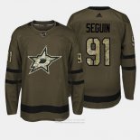 Camiseta Hockey Dallas Stars 91 Tyler Seguin Verde Salute To Service