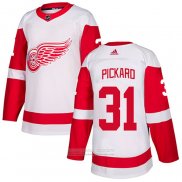 Camiseta Hockey Detroit Red Wings 31 Calvin Pickard Road Autentico Blanco