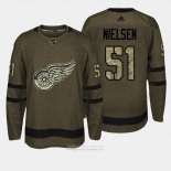 Camiseta Hockey Detroit Red Wings 51 Frans Nielsen Verde Salute To Service