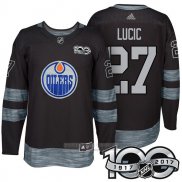 Camiseta Hockey Edmonton Oilers 27 Milan Lucic 2017 100 Aniversario Negro