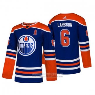 Camiseta Hockey Edmonton Oilers Adam Larsson Alterno Autentico Azul