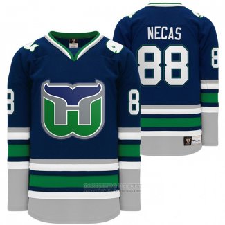 Camiseta Hockey Hartford Whalers Night Martin Necas Heritage Throwback Azul