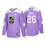 Camiseta Hockey Los Angeles Kings 26 Nic Dowd Autentico 2018 Fights Cancer Violeta