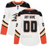 Camiseta Hockey Mujer Anaheim Ducks Segunda Personalizada Blanco