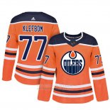 Camiseta Hockey Mujer Edmonton Oilers 77 Oscar Klefbom Adizero Jugador Primera Naranja