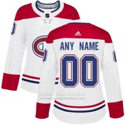 Camiseta Hockey Mujer Montreal Canadiens Segunda Personalizada Blanco