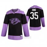 Camiseta Hockey Nashville Predators Pekka Rinne 2019 Fights Cancer Negro