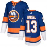 Camiseta Hockey New York Islanders 13 Mathew Barzal Azul Primera Autentico Stitched