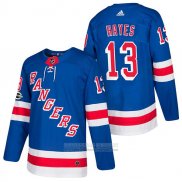 Camiseta Hockey New York Rangers 13 Kevin Hayes Autentico Primera 2018 Azul