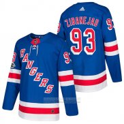 Camiseta Hockey New York Rangers 93 Mika Zibanejad Autentico Primera 2018 Azul