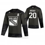 Camiseta Hockey New York Rangers Chris Kreider 2019 Dia De Los Veteranos Camuflaje