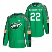 Camiseta Hockey Nino Minnesota Wild Niederreiter 2018 St. Patrick's Day Verde