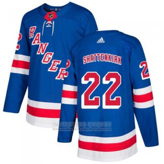 Camiseta Hockey Nino New York Rangers 22 Kevin Shattenkirk Azul Primera Autentico Stitched