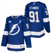 Camiseta Hockey Nino Tampa Bay Lightning 91 Steven Stamkos Azul 2018 Autentico Primera