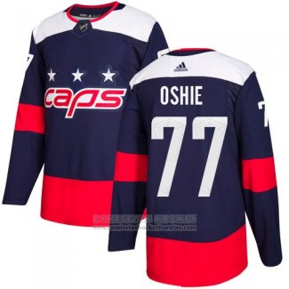 Camiseta Hockey Nino Washington Capitals 77 T.j. Oshie Azul Autentico 2018 Stadium Series Stitched