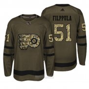 Camiseta Hockey Philadelphia Flyers 51 Valtteri Filppula Verde Militar