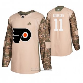 Camiseta Hockey Philadelphia Flyers Travis Konecny Dia De Los Veteranos Camuflaje