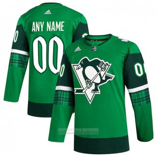 Camiseta Hockey Pittsburgh Penguins 2023 St. Patrick's Day Autentico Personalizada Verde