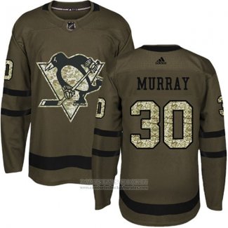 Camiseta Hockey Pittsburgh Penguins 30 Matt Murray Salute To Service 2018 Verde