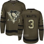 Camiseta Hockey Pittsburgh Penguins 3 Olli Maatta Salute To Service 2018 Verde