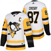 Camiseta Hockey Pittsburgh Penguins 87 Sidney Crosby Autentico Segunda 2018 Blanco