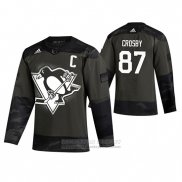 Camiseta Hockey Pittsburgh Penguins Sidney Crosby 2019 Dia De Los Veteranos Autentico Camuflaje