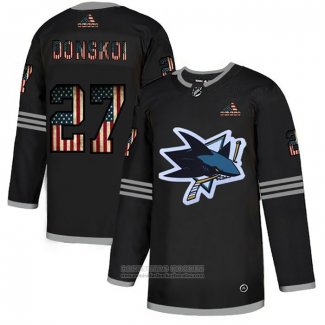 Camiseta Hockey San Jose Sharks Joonas Donskoi 2020 USA Flag Negro