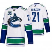 Camiseta Hockey Vancouver Canucks 21 Loui Eriksson 2019-20 Segunda Autentico Blanco