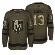 Camiseta Hockey Vegas Golden Knights 13 Brendan Leipsic Verde Militar