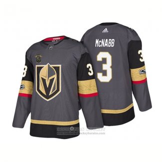 Camiseta Hockey Vegas Golden Knights 3 Brayden Mcnabb Steel Vegas Centennial 2017-2018 Gris