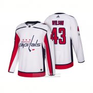 Camiseta Hockey Washington Capitals 43 Tom Wilson Centennial Patch 2018 Blanco