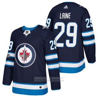 Camiseta Hockey Winnipeg Jets 29 Patrik Laine Autentico Primera 2018 Azul