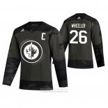 Camiseta Hockey Winnipeg Jets Blake Wheeler 2019 Dia De Los Veteranos Camuflaje