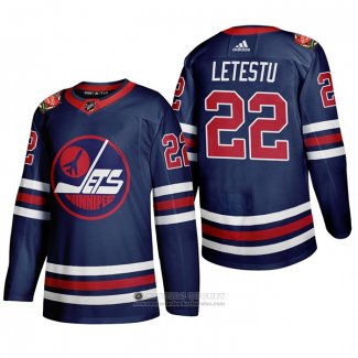 Camiseta Hockey Winnipeg Jets Mark Letestu 2019 Heritage Classic Azul