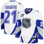 Camiseta Hockey 1999 All Star Peter Forsberg Mitchell & Ness Azul Line Blanco