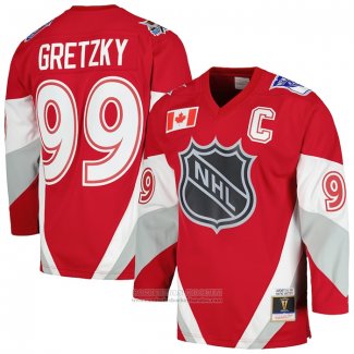 Camiseta Hockey 1999 All Star Wayne Gretzky Mitchell & Ness Azul Line Rojo